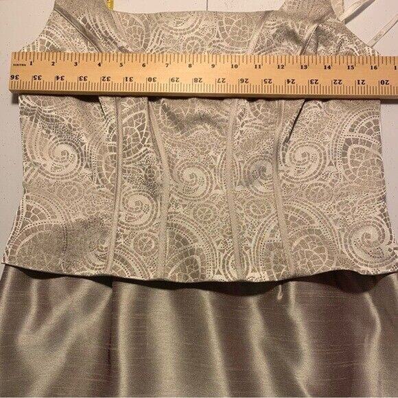 Cachet Champagne Mother of the Bride Full Length Shimmery Dress & Jacket Formal - Picture 10 of 16